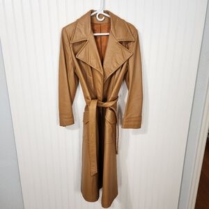 Peter Caruso | Vintage Long Leather Jacket Camel Medium